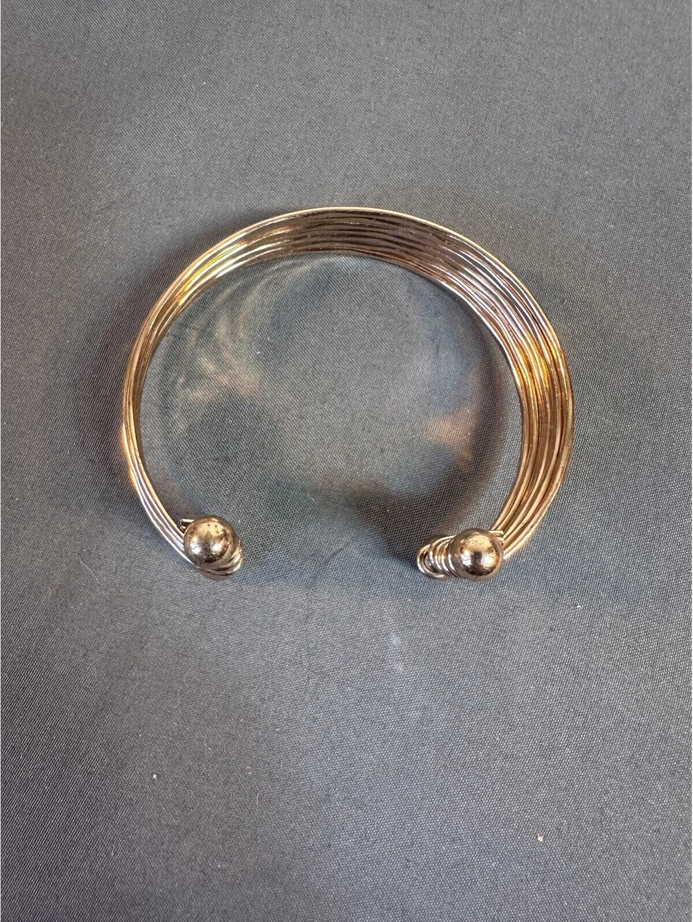 Gold Tone Multi Strand Wrap Cuff Bracelet With Open Section